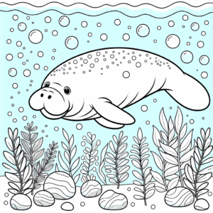 coloring_page_Underwater_Manatee Manatee