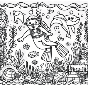 coloring_page_Underwater_Scuba Scuba