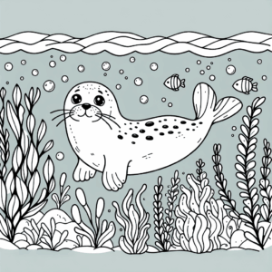coloring_page_Underwater_Seal Seal