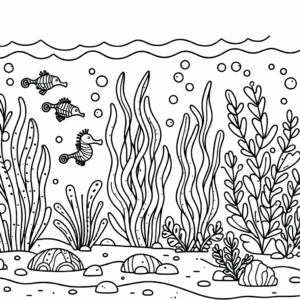 coloring_page_Underwater_Seaweed Seaweed