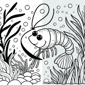 coloring_page_Underwater_Shrimp Shrimp