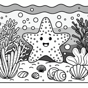 coloring_page_Underwater_Starfish Starfish
