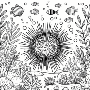 coloring_page_Underwater_Urchin Urchin