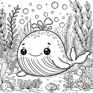 coloring_page_Underwater_Whale Whale