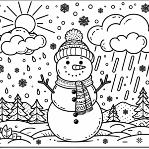 coloring_page_Weather_Snowman Snowman