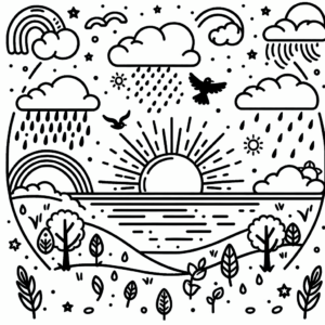 coloring_page_Weather_Sunrise Sunrise