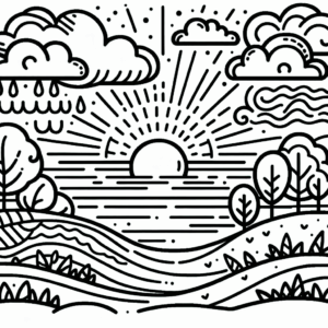 coloring_page_Weather_Sunset Sunset